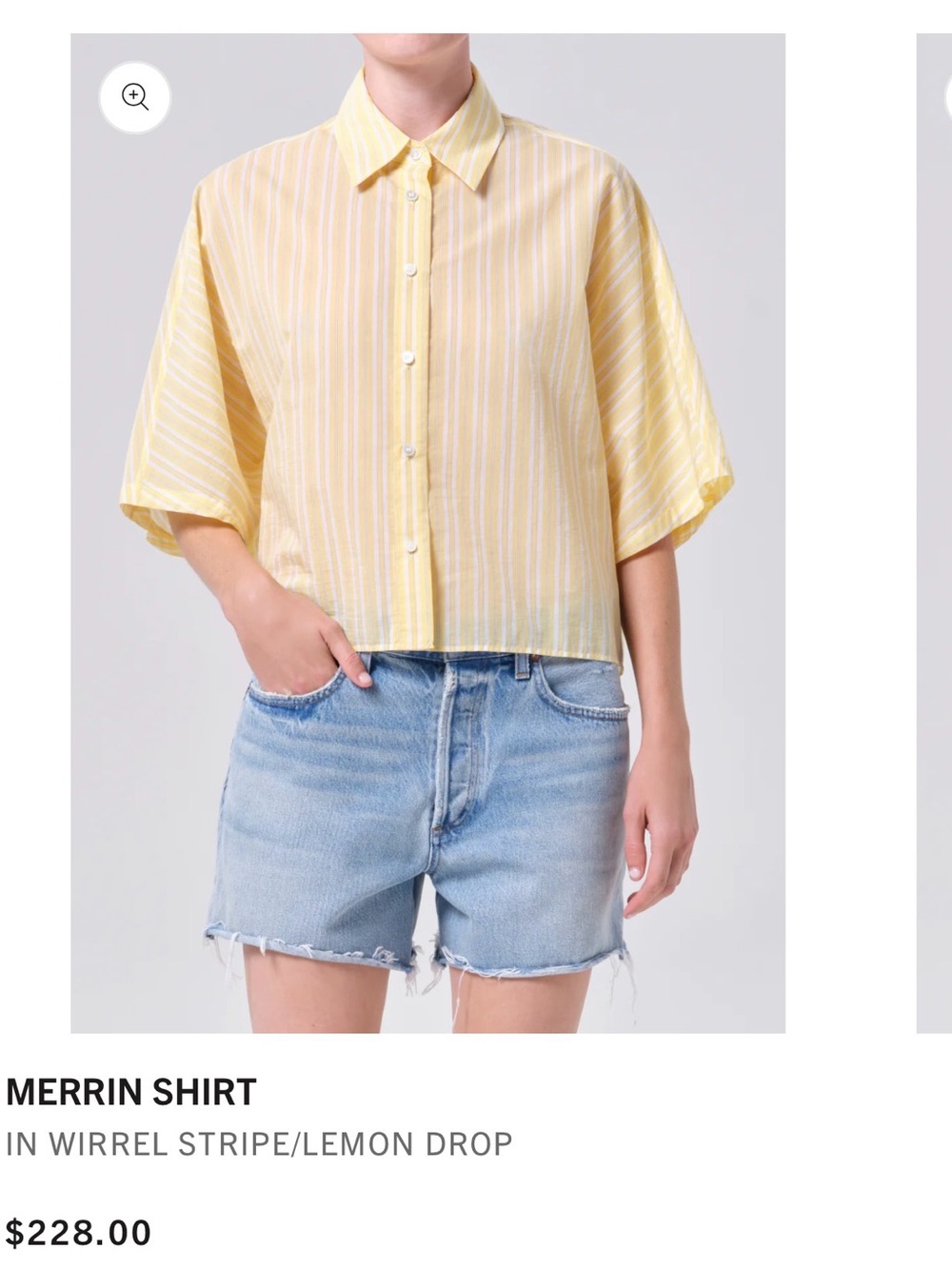 Agolde Lemon Drop Striped Button-Down Shirt